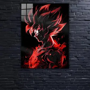 Goku Dark Aura Metal Wall Art: Custom Anime Poster