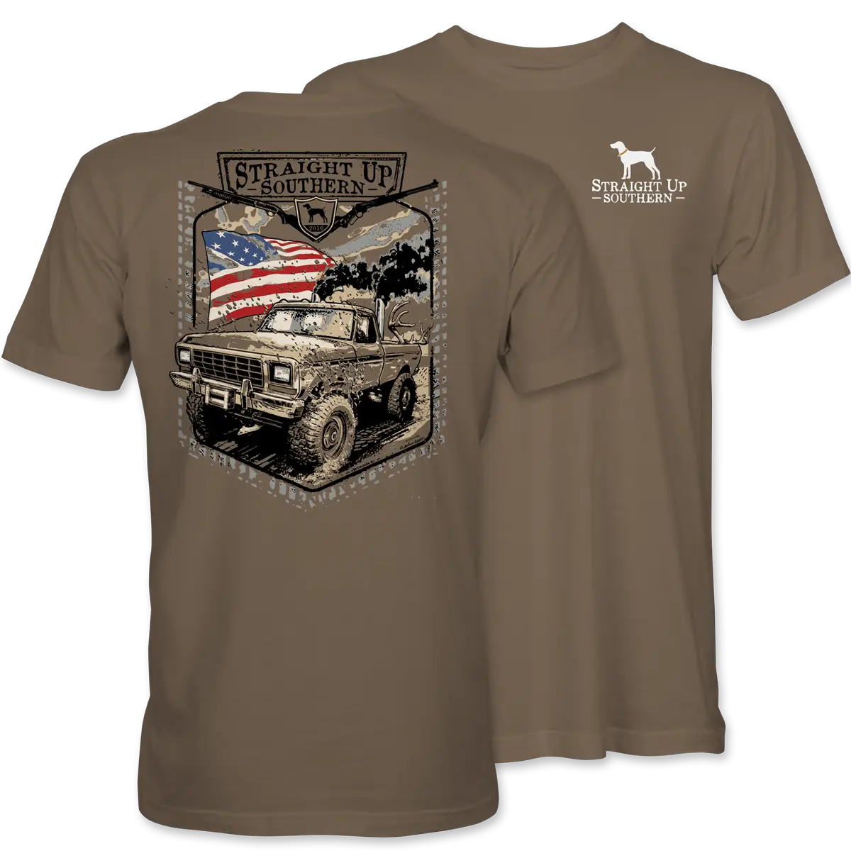 Diesel Power - Diesel Pickup and American Flag T-Shirt