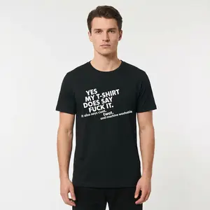 Streetwear T-shirt - Black, Short Sleeve, Round Neck, Fitted, Casual Style, Suitable for Summer, Menswear