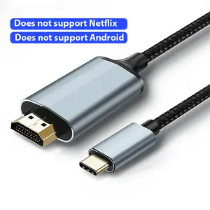 Lulaven USB C to HDMI Cable 4K 60Hz Anti-Interference Gold-Plated Plugs Aluminum HDR Type-C to HDMI 2.0 Cord Thunderbolt 3/4/5 Compatible for iPhone 15/16 Series MacBook iMac iPad Pro Galaxy 6ft - Port (ios only, Not support Android)