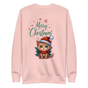 Unisex Premium Sweatshirt Kitten Cat Christmas Sweater
