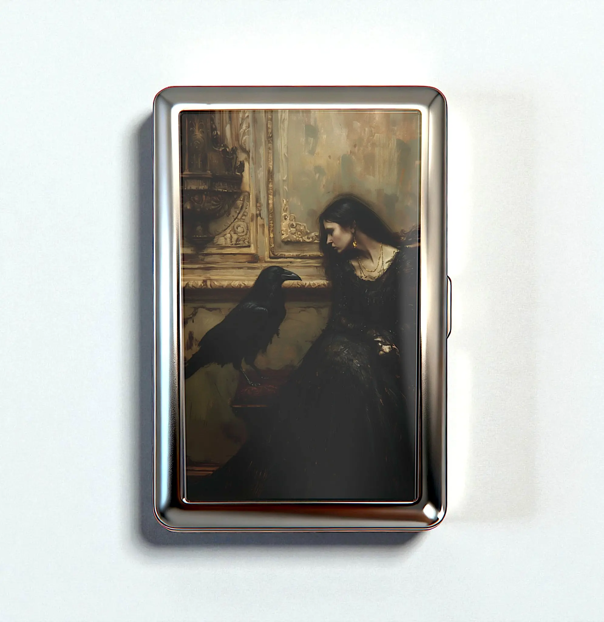 gothic cigarette holder Vintage Cigarette Case - Card Holder Trinket Box Gothic Wallet Business  Card ID Holder Versatile Stash Tin Box Metal