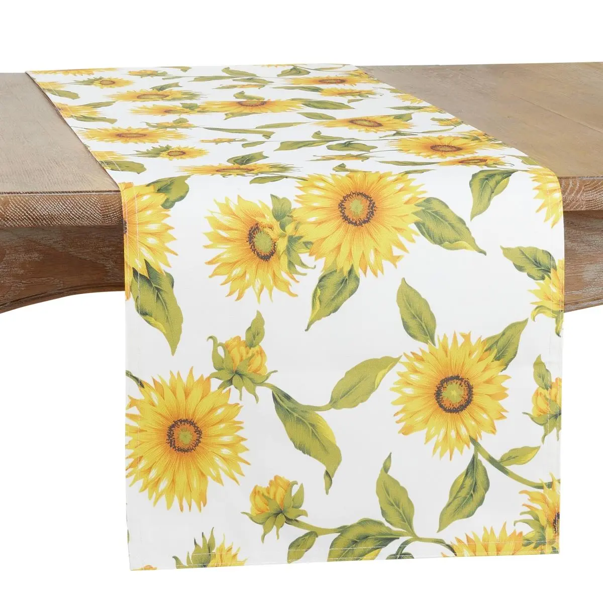 Saro Lifestyle 6248.Y1690B 16 x 90 in. Sunflower Oblong Table Runner, Yellow