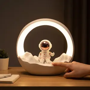 Kids Night Light, Astronaut Moon LED Night Lamp Rechargeable Dimmable Touch Control, 3 Light Modes Soft Warm Glow Nightlight for Children Bedroom Nursery Bedside Desktop Living Room, Portable Space Light Ideal Gift#SummerWins#Fathersdaygift