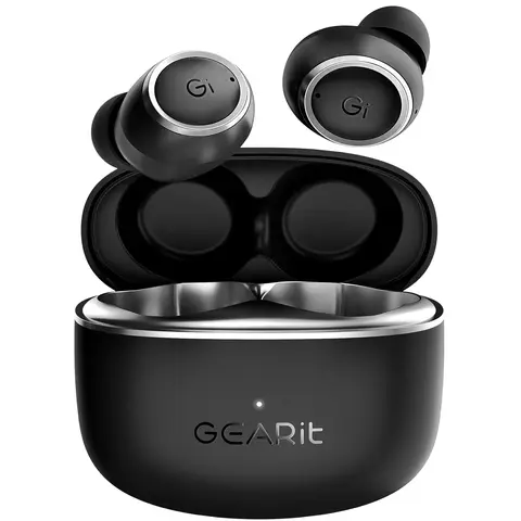 GEARit Portable True Wireless Bluetooth Earbuds (Audio Headset) - In-Ear Headphones with 98.5% Active Noise Cancellation, 22 Hours Playtime, HD Spatial Sound, 5.4 Bluetooth, Smart Touch Control, Charging Support, Secure Fit, Multi-Device Compatible