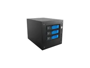 iStarUSA S-35-3DE1BK Black Aluminum / Steel Tower Compact Stylish 3x 3.5" Hotswap Trayless mini-ITX Tower - Black HDD Handle