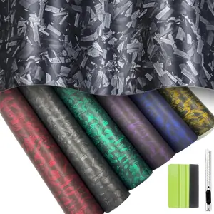 Matte Carbon Fibre 7D Car Body Vinyl Film Wrap Sticker Air Bubble Free 60" x 12", 5FT Self-Adhesive Car Interior External DIY Decoration Accessories Waterproof, Universal For BMW Chevrolet Ford Honda Jeep Nissan Toyota Mercedes-Benz Hyundai Volkswagen