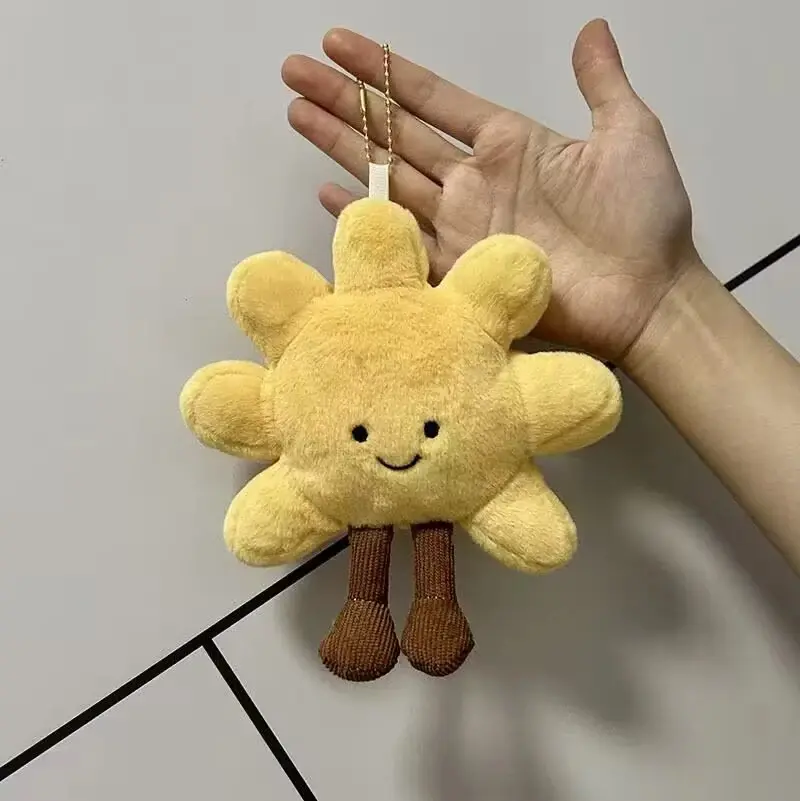 High Quality 13cm Yellow Sun Plushie Pendant Stuffed Cute Plush Toy for Girls Bedroom Decor Bag Car Key Chain Birthday Gifts