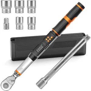 Digital Torque Wrench, 7.38-147.5 ft.lb/10-200 Nm, 1/2" Drive Inch Pound Torque Wrench  with Buzzer & Colorful LED   Automotive