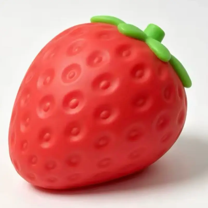 Strawberry Squishy Stress Relief Toy, Super Soft Slow-Rising Fidget, Cute Desk Accessory squeeze butter stick realistic