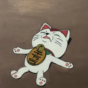 Dandadan Anime Turbo Granny Maneki-neko Cat 8x10in Canvas Oil Painting Art