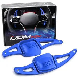 iJDMTOY Sports Blue CNC Billet Aluminum Larger Paddle Shifter Extensions For 2022-up MK8 Golf GTI Golf-R e-Golf, etc