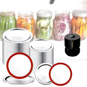 48 count Mason Jar  for Wide and Regular Mouth Jars, No Date Reminder, Compatible with Electric Vacuum Sealers, Vacuum Seal Mason Jar  Only