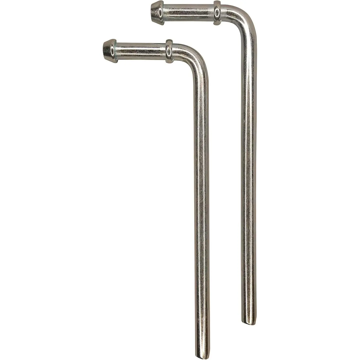 2-Pack Zinc-Coated Steel Exhaust Hangers, 8 in Adjustable 90° Bend Universal Weld-In-Place Metal Rod with Rubber Insulator, Rust-Resistant Double Ribs Non-Slip Durable Custom Exhaust System Replacement Parts, Made in USA