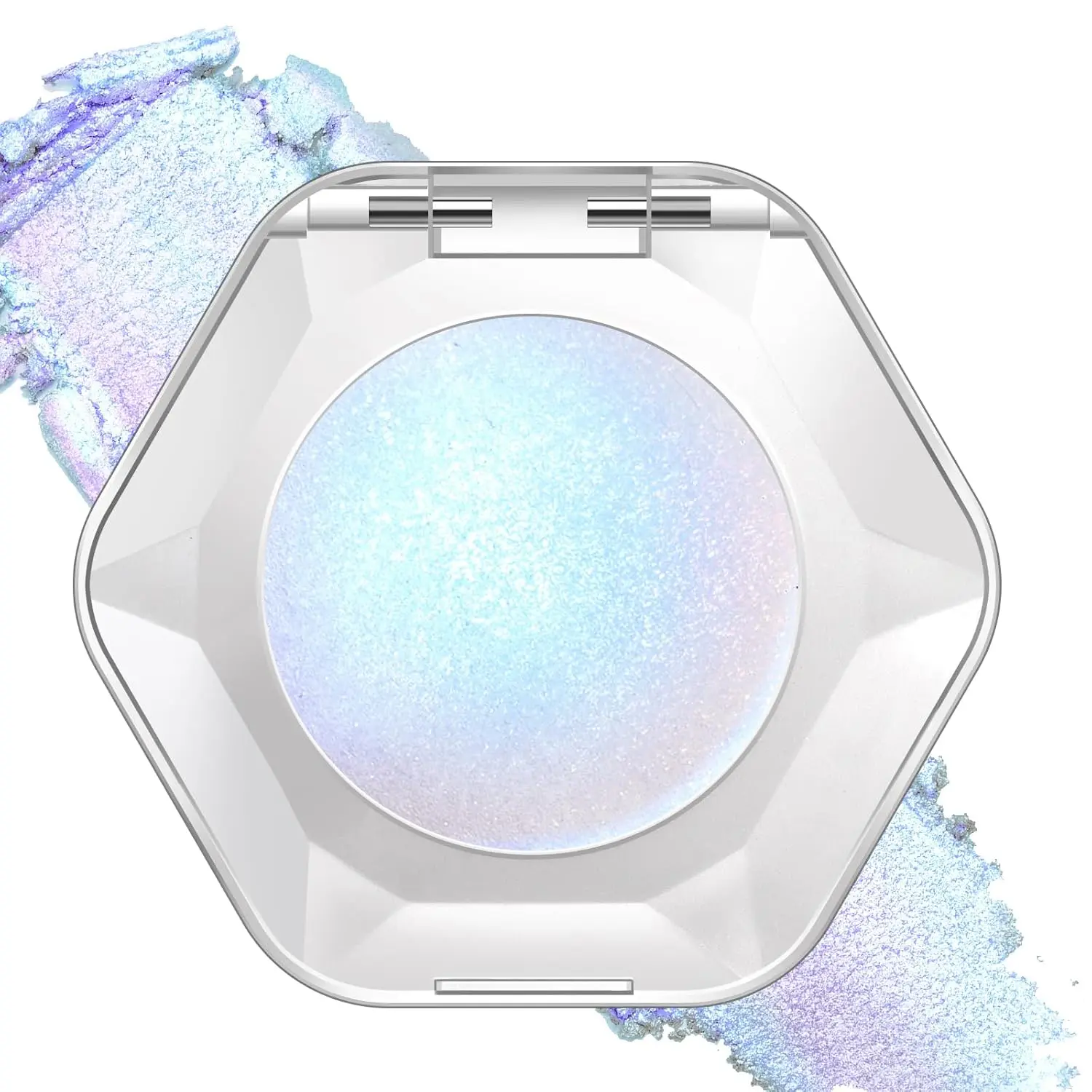 Noerrors Blue Holographic Duochrome Glitter Eyeshadow, Multichrome Rich Color Shimmer Creamy Metallic Eyeshadow, Half Magic Sparkling Iridescent Mermaid Eye Brightener Makeup Palette Rave Accessories