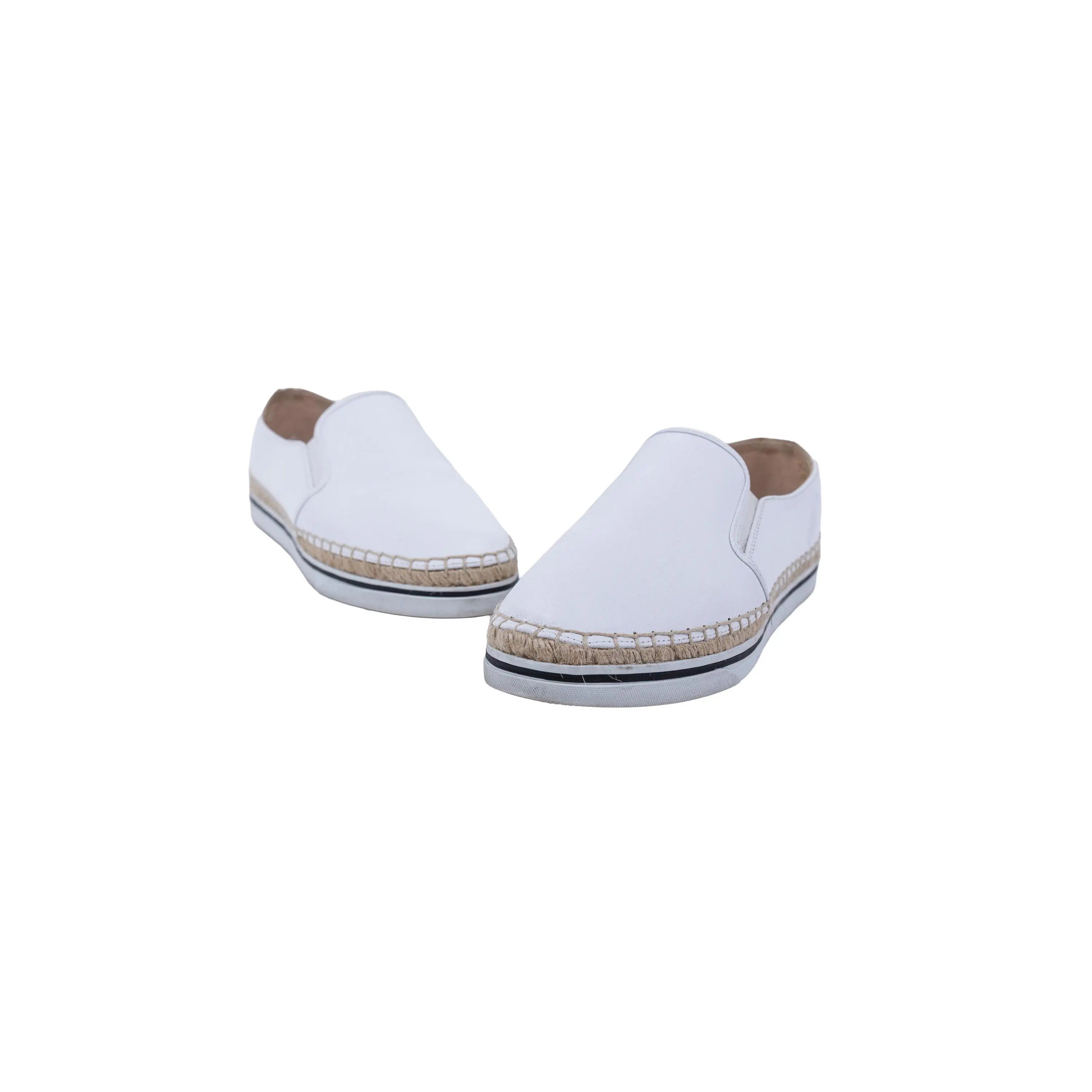 Jimmy Choo White Leather Slip-On Espadrille Size 38