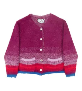 WNTD Mohair Cardigan Purple