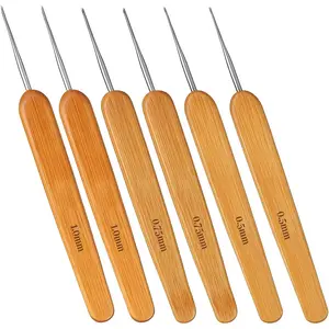 6 count Dreadlock Crochet Hooks for Hair, 0.5/0.75/1.0mm Single Loc  for Dreads, Weaving Crochet for Braid Craft, Excellent for Maintaining Real Dread Loc