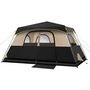 Camping Tent 4/6/8/10 Person Instant Cabin Tent Setup in 60 Seconds with Rainfly & Windproof Portable with Carry Bag for Family Camping & Hiking
