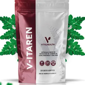 VitalHealth V-ITAREN Base Extracts of Lion's Mane & Vitis for Fluid Retention Urinary Tract Infections Kidney Detoxification & Circulation Support Supplement 60 Capsules 500 mg Each Non-GMO