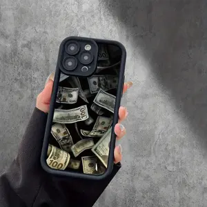 One Hundred Dollar Bill Flying, Hot Selling Creative Cartoon Pattern, New Sky Eye Ladder Protective Cover, Fun and Stylish Minimalist Trendy Gift for Men and Women Suitable for iPhone 17 E Air Pro ProMax iPhone16 15 14 Plus 13 12 Mini 11 X XS XR