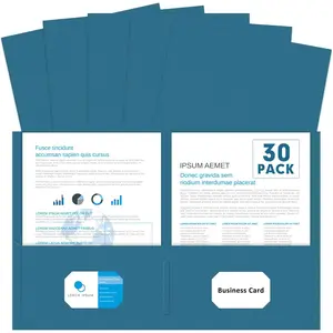 30 Pack 2 Pocket Folders, Letter Size Paper File Folder for School Office Home Business, DarkBlue