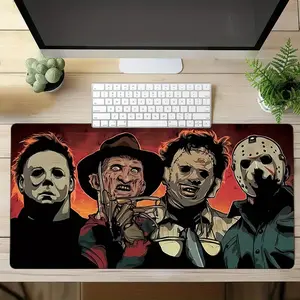 Custom Horror Icons Desk Mat, Creepy Movie Gaming Pad, Perfect Gift for Horror Fans, Horror Desk Mat