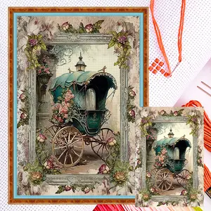 Full Embroidery Cotton Thread 14CT Counted Poster Carriage Cross Stitch 40x60cm