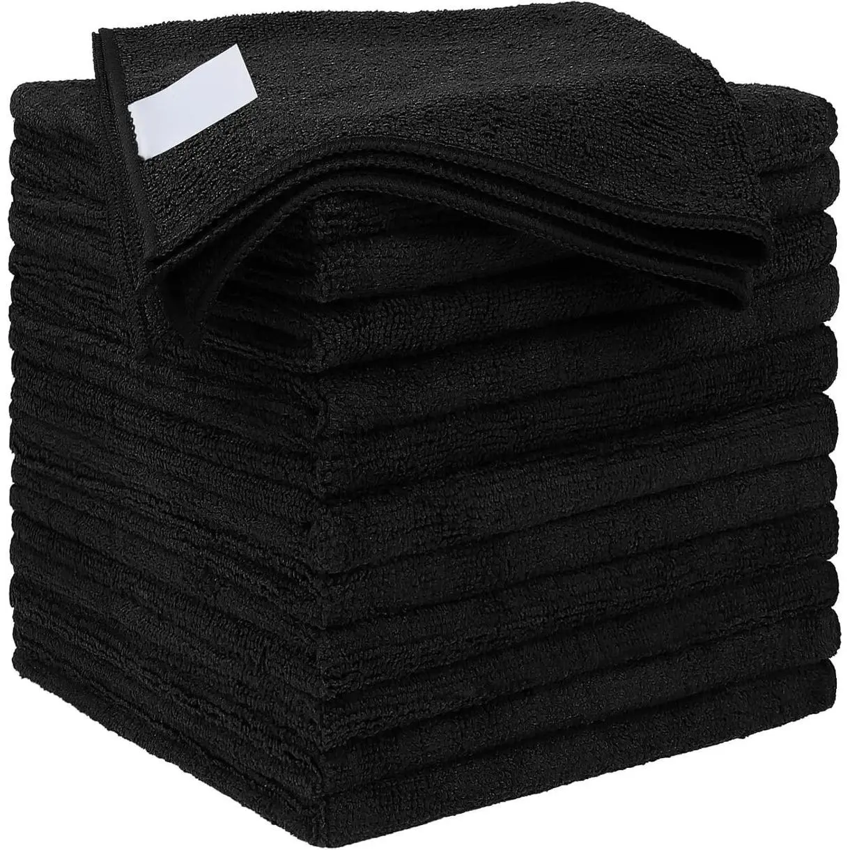 Black Microfiber Cleaning Cloths 12 Pack, 12.5 x 12.5 inch Microfiber Towel for Cars, Ultra Absorbent Car Washing Cloth, Lint Free Streak Free Cleaning Rags for Car, Kitchen, and Window