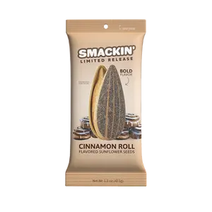 LIVE EXCLUSIVE - SMACKIN' Sunflower Seeds - CINNAMON ROLL - 6 Single Serve 1.5 OZ Bags