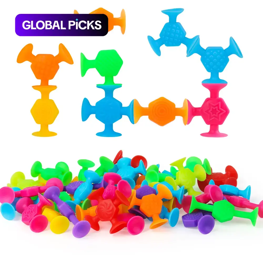Colorful Silicone Suction Cup Toy (40pcs/set), Creative Stress Relief Sensory Grippie Set, Imagination-Inspiring Sensory Toy, Sensory Stress Reliever, Sensory Bundle #GLOBAL PICKS