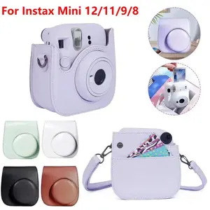 For Instax Mini 12 Camera Case PU Leather Soft Protective Case Travel Carrying Storage Bag for Fujifilm Instax Mini 12/11/9/8+/8
