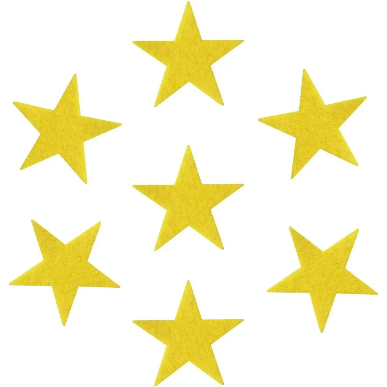 100 PCS Solid Self-Adhesive Felt Star Stickers, 1.5 in Yellow Felt Embellishments for Party DIY Craft Projects, Sewing Handcraft Finishing