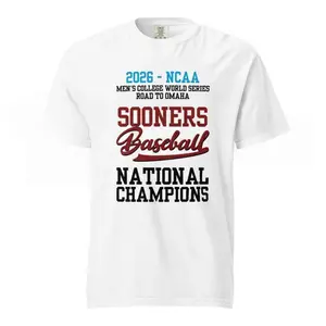 Comfort Colors® Sooners Baseball 2026 MCWS National Champions T-Shirt – Retro Boomer Sooner Omaha College World Series Graphic Tee, Vintage Victory Fan Unisex Top