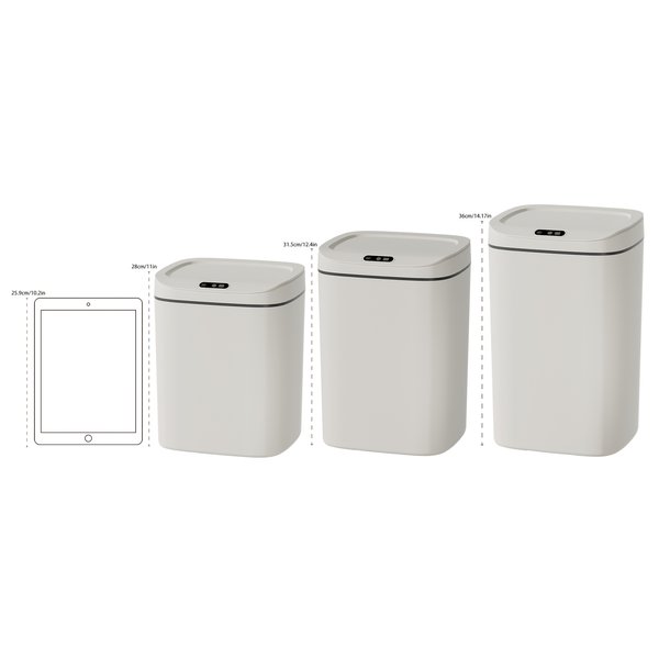 Hands Free Smart Trash Can Motion Sensor Auto Sealing Lid Odor Blocking Touchless Operation Easy Clean Durable for Bathroom Office Home