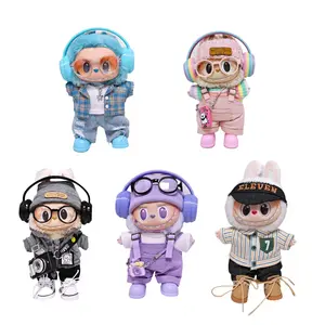 7pcs Dolls Clothes Set,Fashion Overalls &Matching Hat lDetachable Outfit for 7-Inch Standard  Figures  Cute Kawaii Doll Dress & Accessories