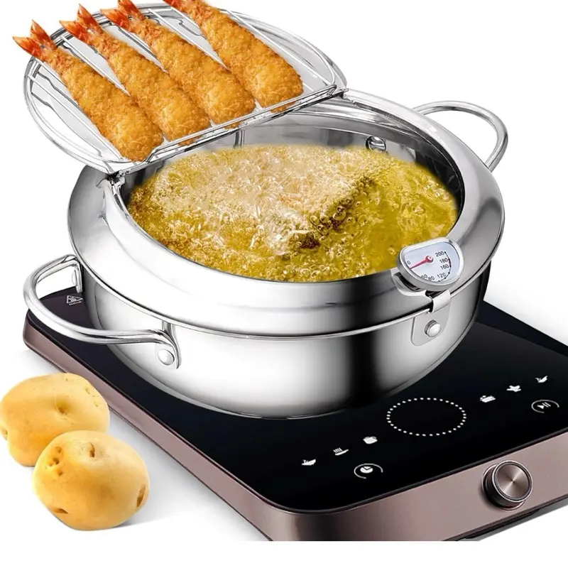 KYACHITOS DFP Pro24 Cookware with Induction Cooking, Includes Basket for Frying, and Digital Display for Easy Use