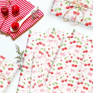 50 Sheets Cherry Pear Paper Wedding Packaging, Decorative Solid Color Gift Wrapping, Ideal for Weddings, Graduations, Birthdays