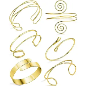 6 count  Arm Cuff for Women Upper Arm Bangle Bracelet Open Arm Cuffs Bracelet Minimalist Armband for Summer Beach Arm  Adjustable