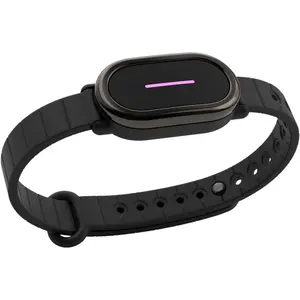4 Long-Distance Relationship  Bracelet for Couples to Feel Connected (1 Unit) Long  Life,  Connection, Haptic Vibration, Compatible with iOS and Android (Black)