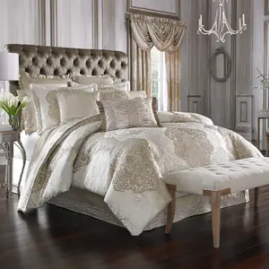 LaScala Gold 4-Piece Comforter Set By J Queen LaScala Gold 4-Piece Comforter Set By J Queen
