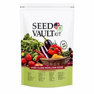 【90% Germination Rate】35-Variety Heirloom Vegetable Seed Vault - 16,000+ Non-GMO Survival Stock, Individual Packets, Home Garden Emergency Food Supply, Gardening Gift for Beginners, Double-Flowered Moss Rose Annual