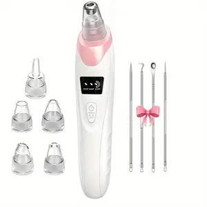 Electric Blackhead Cleaner, Blackhead Vacuum Cleaner, Blackhead Remover Vacuum, 2 Boxes USB Rechargeable Facial Pore Cleaner with Replaceable Suction Heads & Acne Needles, Facial Skin Care Tool