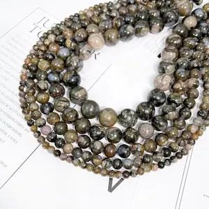 Natural Blue Llanite Opal Glaucophane  Gemstone Smooth Round Loose Beads For DIY Jewelry Making Desig Handmade Crafts Bracelet, Necklace, Earrings AAA Quality 15.5 Inches Long, Semi Precious Stone, Spacer beads