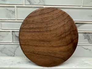 Personalized Rustic Wooden Coasters | Round Bamboo & Walnut 4 pack