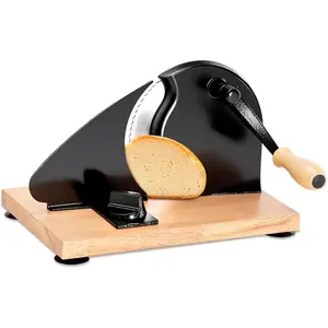 Manual Bread Slicer for Homemade Sourdough Bread - Thickness & Evenly Slicing, Hand Crank Bread Slicer for Buns, Bagels Etc,Stainless Blade