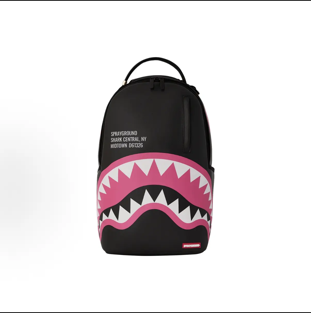 Sprayground Shark Backpack, Pink Shark Streetwear Backpack for Men Women, PU Leather Large Capacity School Laptop Backpack, Trendy Travel Daypack, Urban Hypebeast Style Bag