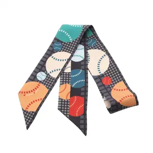 Pre-owned HERMÈS Silk Small Leather Goods Hermes Twilly BALLES DE TENNIS Scarf