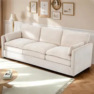 AECOJOY 89" Modern Chenille Sofa Couch,Comfy Cloud 3 Seats with 2 Removable Pillows, Deep Seat Indoor Furniture Large Size Ergonomic Design