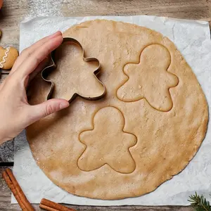 5-Piece Star & Gingerbread Man Cookie Mold Set, Multi-Size Nesting Design, Easy Press Cutout, Perfect for Christmas Party Baking